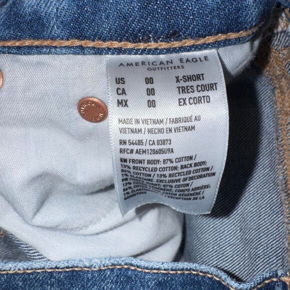 American Eagle Super High-Rise Baggy Straight Jeans 00 XS 25” Inseam - Picture 8 of 8